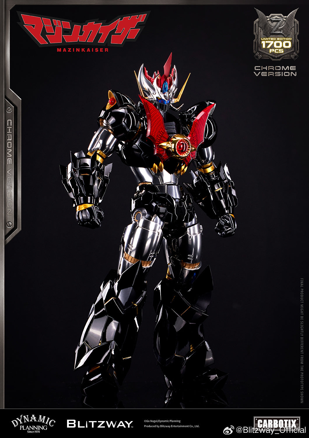 Blitzway Carbotix Super Robot Wars Mazinkaiser Chrome Plated Version 魔神凯撒 镀铬版 Premium Metal Build Structure Action Figure VCA Gundam Singapore