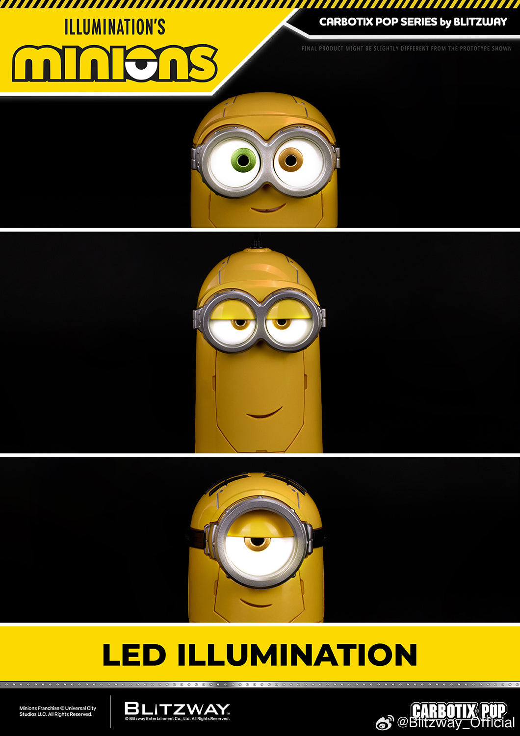 Blitzway Carbotix Pop Illumination's Minions Premium Action Figure Model Toy VCA Movie Singapore