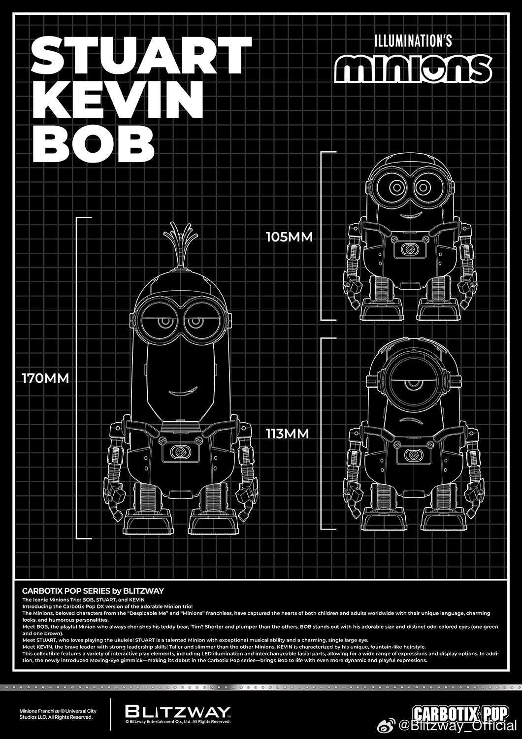 Blitzway Carbotix Pop Illumination's Minions Premium Action Figure Model Toy VCA Movie Singapore