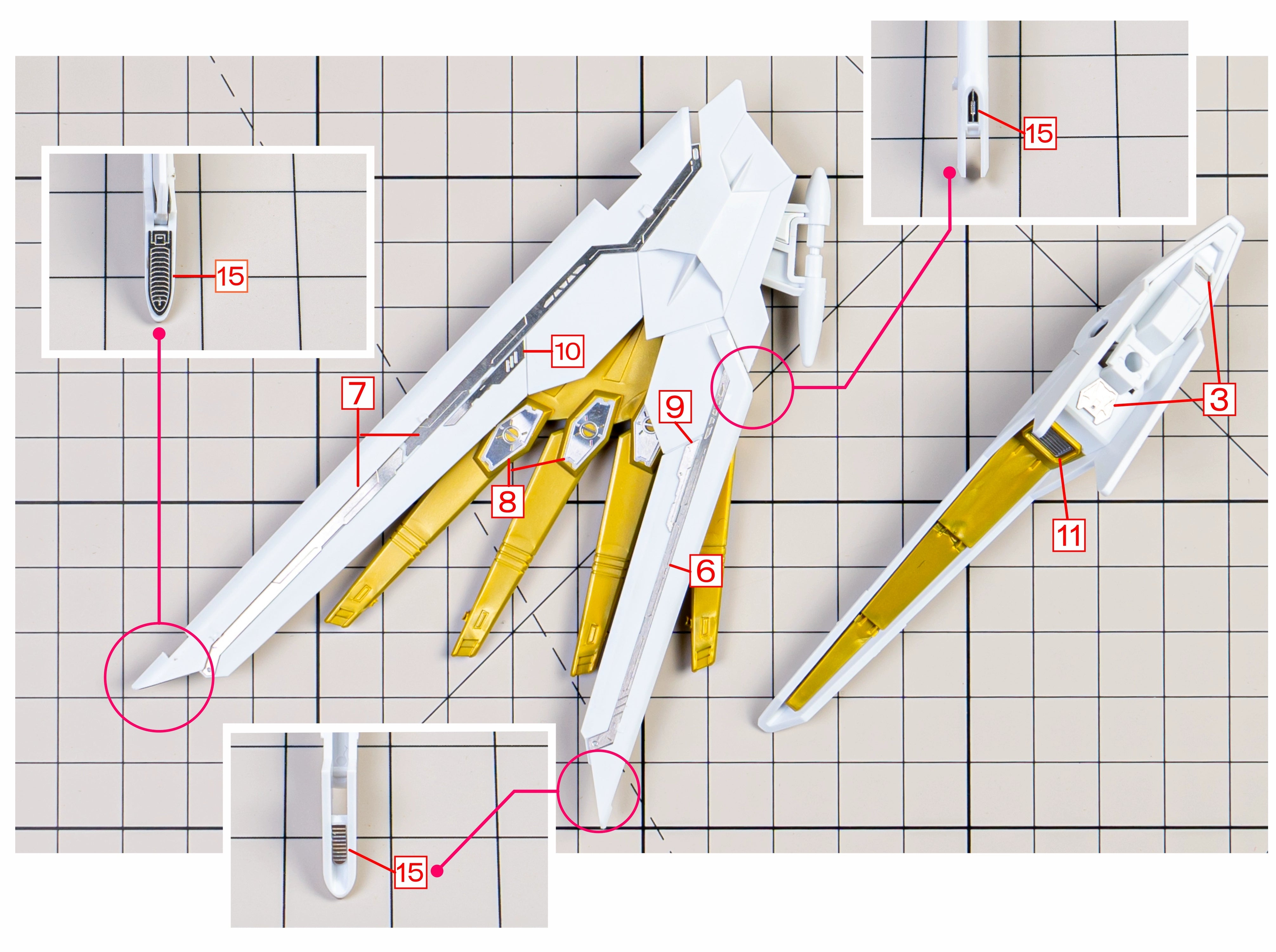 TAS HG MIGHTY STRIKE FREEDOM GUNDAM METAL UPGRADE ETCHING PARTS