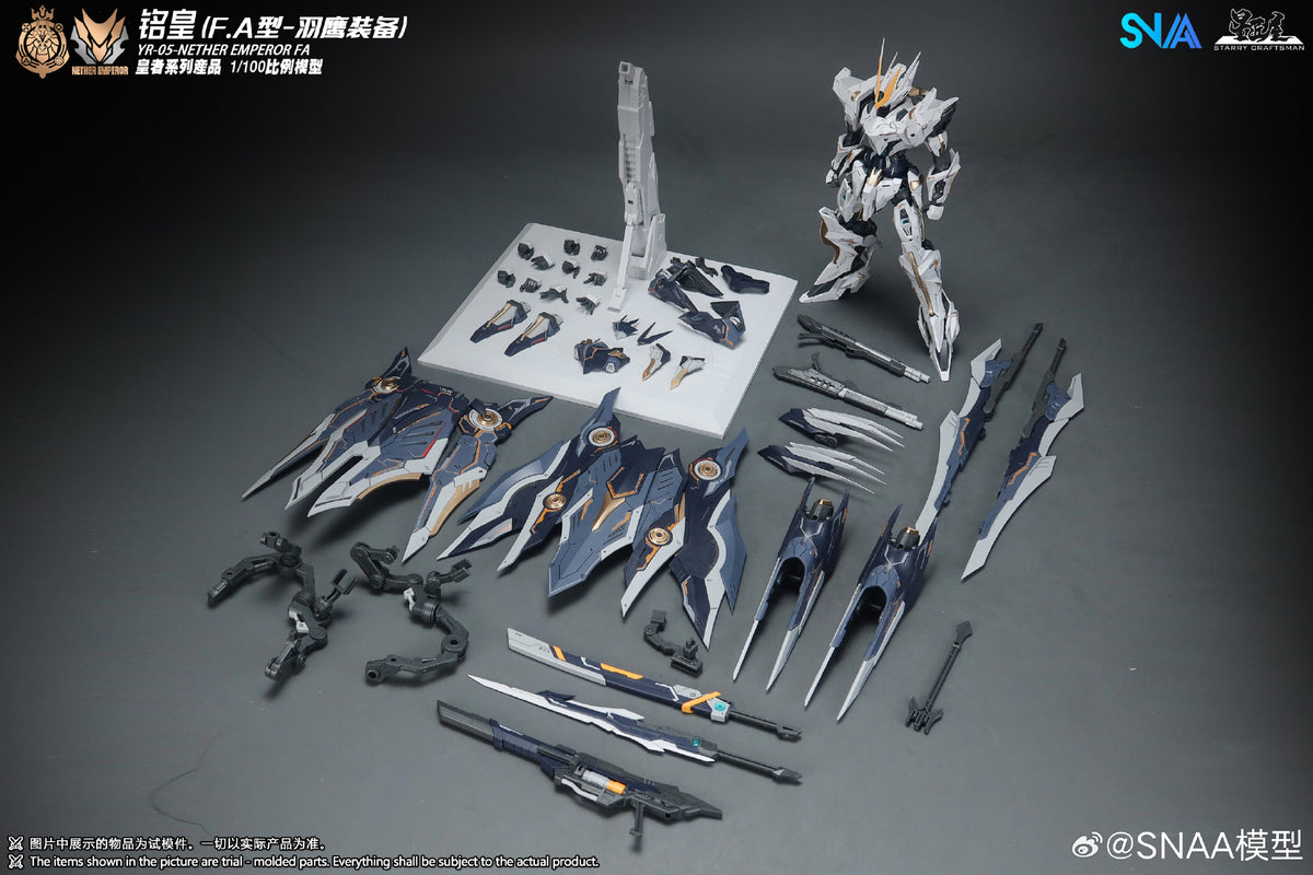 SNAA 1/100 YR-05 Nether Emperor FA 铭皇F.A型-羽鹰装备 Master Grade MG Action Figure Mecha Plamo Kit VCA Gundam Singapore