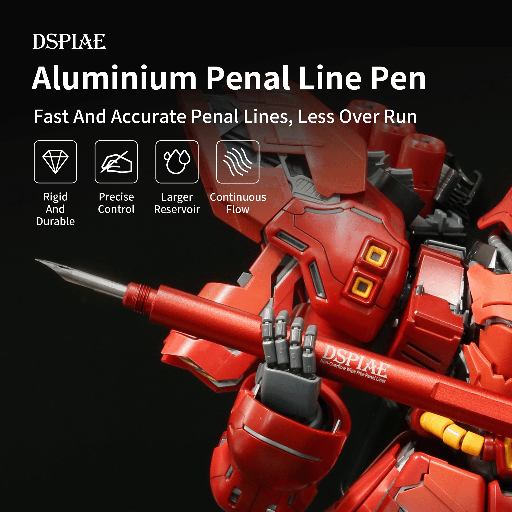 Dspiae AT-PL Aluminium Alloy Panel Liner Drop Point Pen For Action Figure Toy Detailing VCA Gundam Singapore