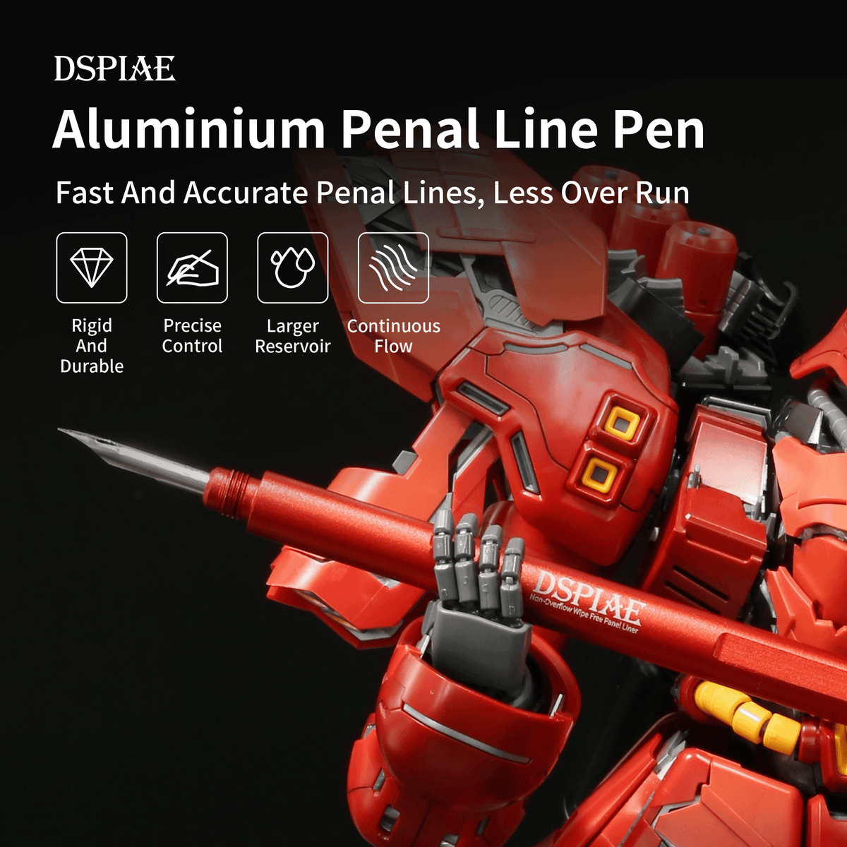 Dspiae AT-PL Aluminium Alloy Panel Liner Drop Point Pen For Action Figure Toy Detailing VCA Gundam Singapore