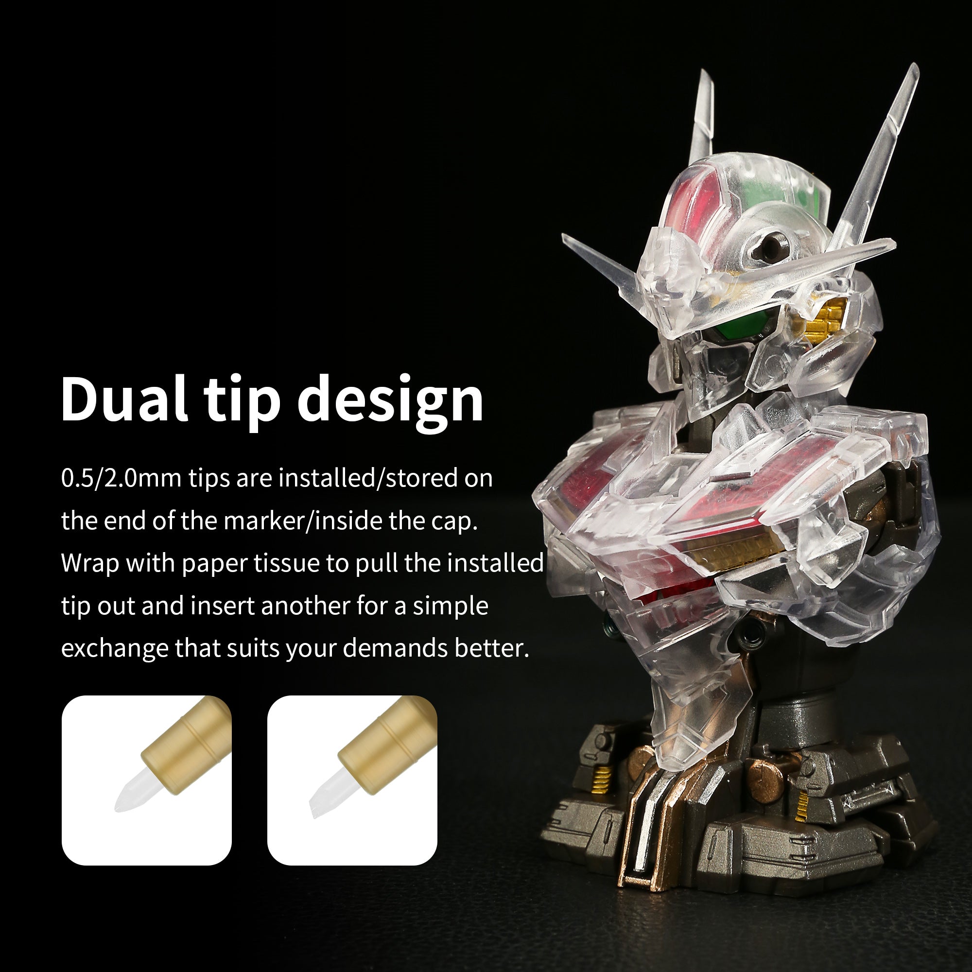 DSPIAE MKA 01 - 12 SUPER METALLIC COLOR MARKERS FOR PLASTIC ACTION FIGURE MODEL TOY KIT VCA GUNDAM SINGAPORE