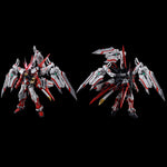 Premium Bandai Gunpla Real Grade 1/144 RG Gundam Astray Red Dragon Action Figure Model Toy Kit VCA Singapore Two robot models in a dynamic pose on a black background