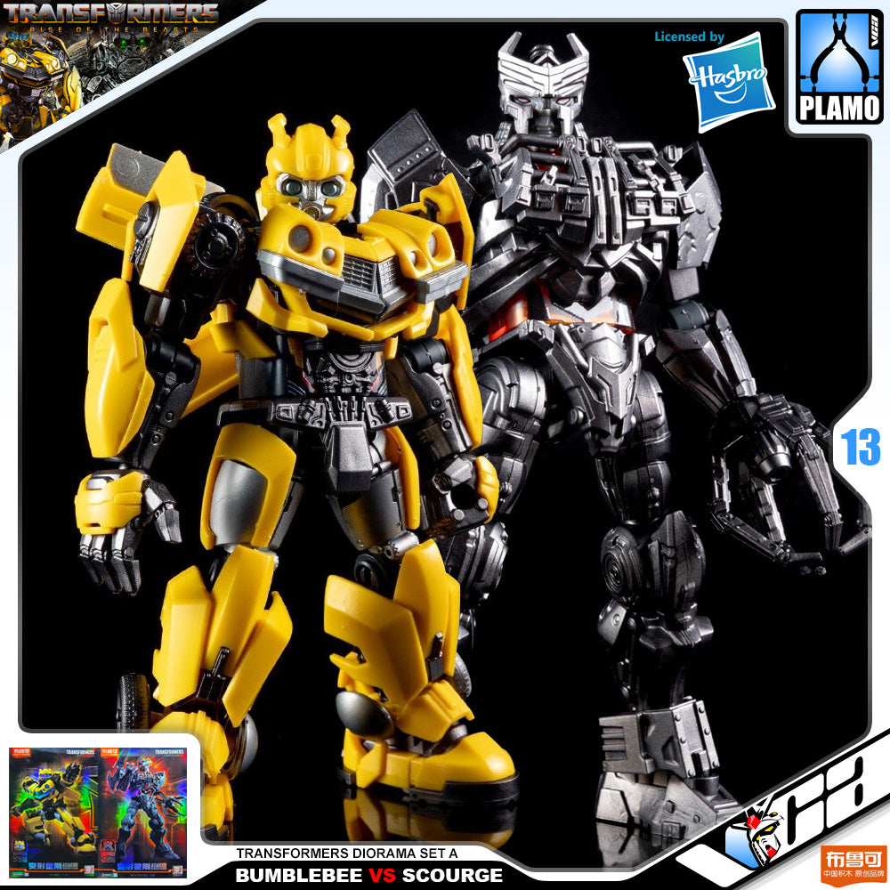 Bloks 布鲁可 Transformers Rise of the Beasts Bumblebee vs Scourge Diorama Set A Plastic Model Toy VCA Gundam Singapore