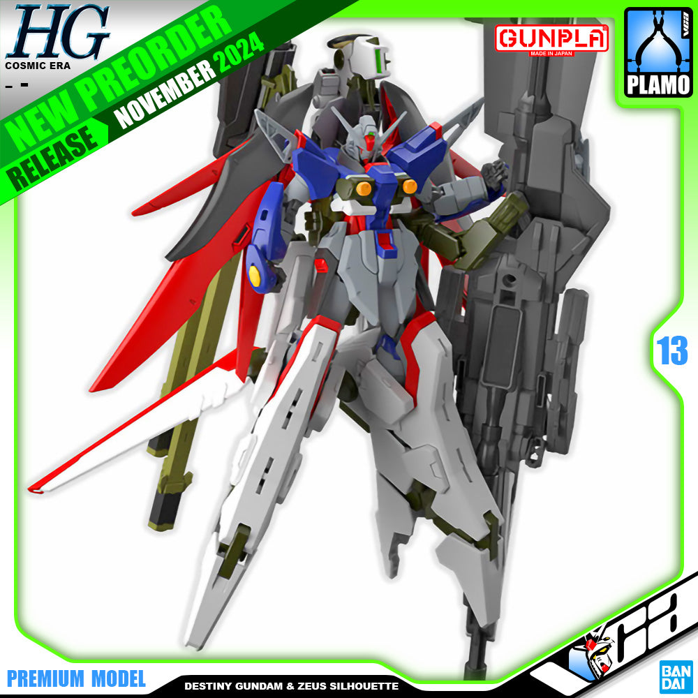 Bandai Gunpla High Grade Cosmic Era HG Destiny Gundam Spec II & Zeus Silhouette Action Figure Model Toy Kit VCA Singapore