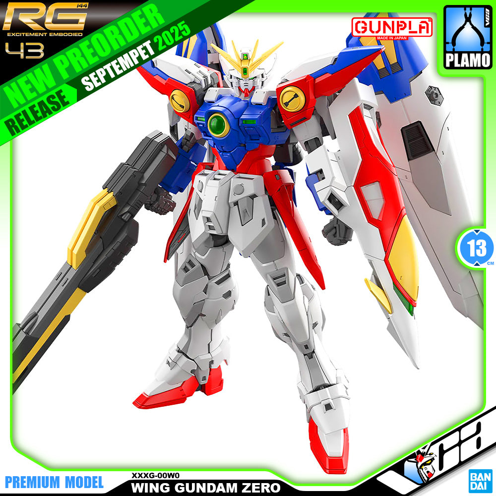 Bandai Namco Gunpla Real Grade RG 1/144 Wing Gundam Zero Action Figure Model Toy Kit VCA Singapore