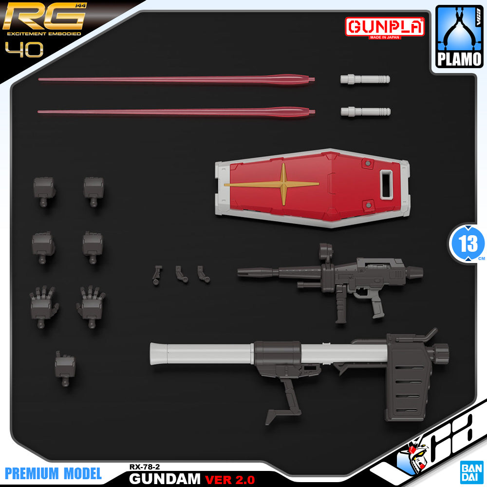 Bandai Gunpla Real Grade 1/144 RG RX-78-2 Gundam Ver 2.0 Plastic Model Action Figure Toy VCA Singapore