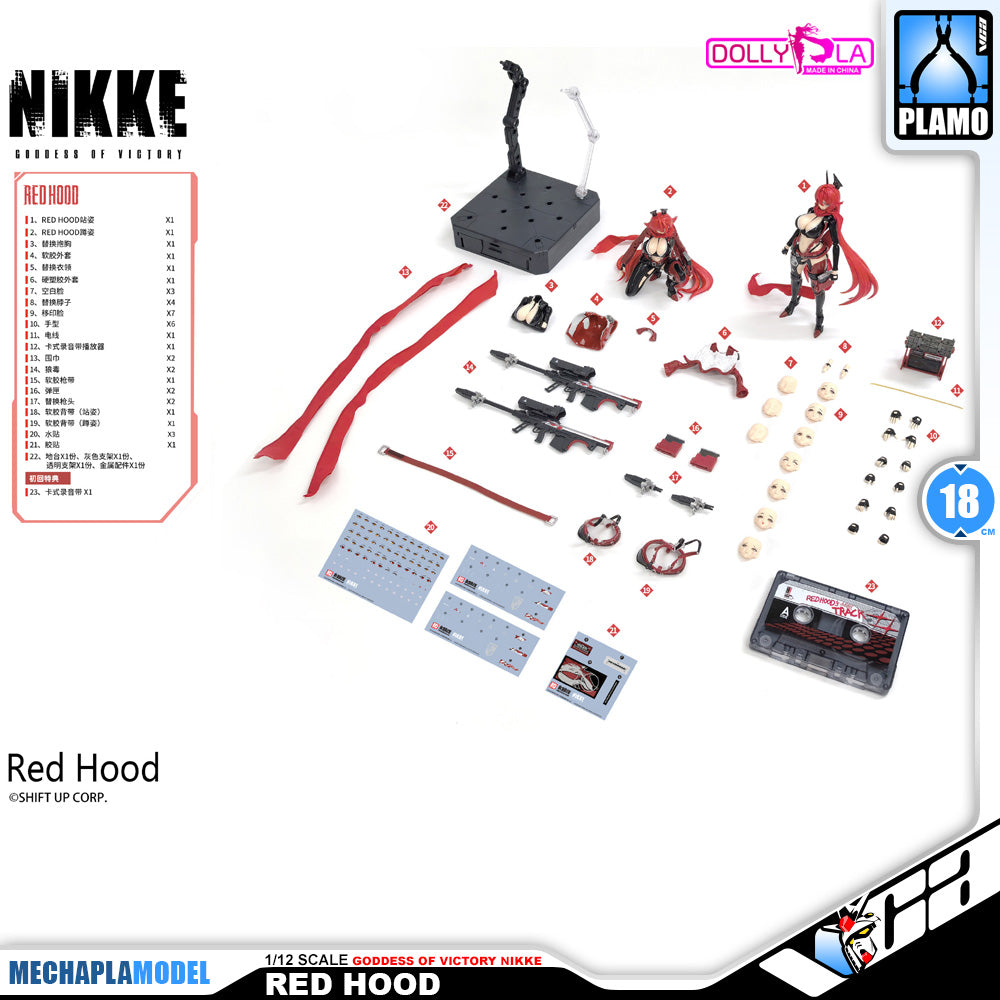 Hemoxian 和模线 Nikke Goddess of Victory Red Hood DollyPla Charapla Armor Girl Character Action Figure Model Toy Kit VCA Gundam Singapore