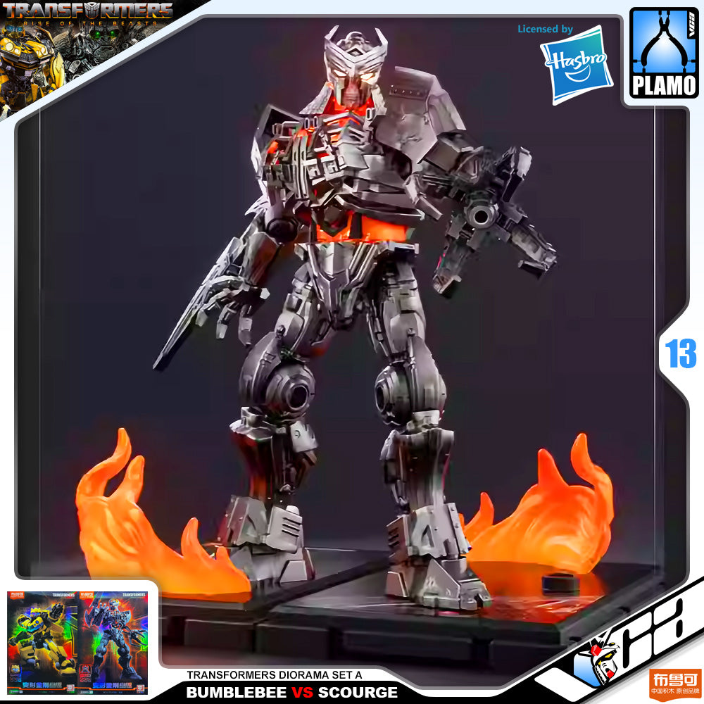 Bloks 布鲁可 Transformers Rise of the Beasts Bumblebee vs Scourge Diorama Set A Plastic Model Toy VCA Gundam Singapore