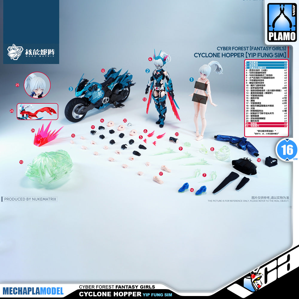 Nuke Matrix 核能矩阵 Cyclone Hopper Yip Fung Sim 飓风飞蝗 叶风婵 Mecha Armor Girl Action Figure Toy Kit VCA Gundam Singapore
