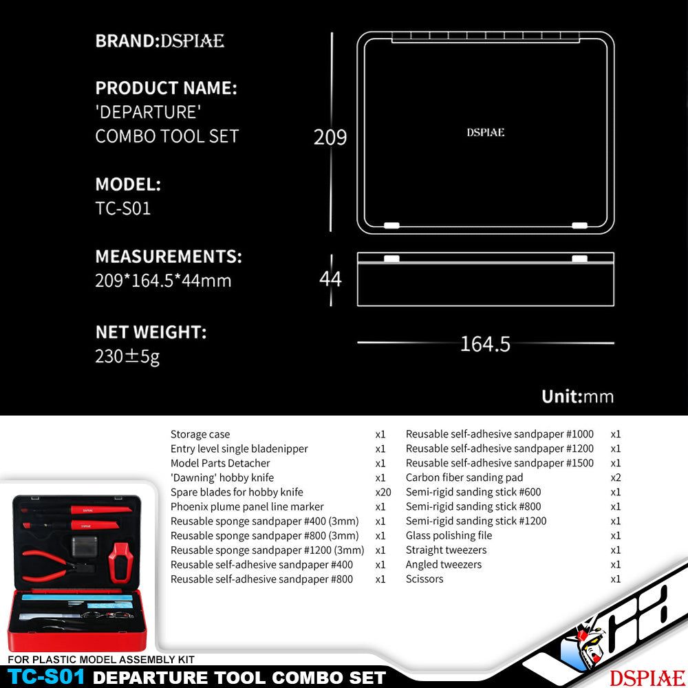 Dspiae TC-S01 Departure Hobby Tool Combo Set Plastic Model Building Kit VCA Gundam Singapore