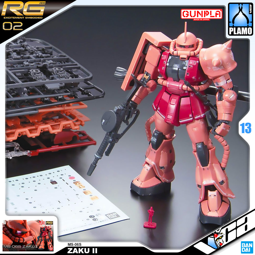 Bandai Real Grade 1/144 RG MS-06S ZAKU II Plastic Model Kit Toy VCA Gundam Singapore