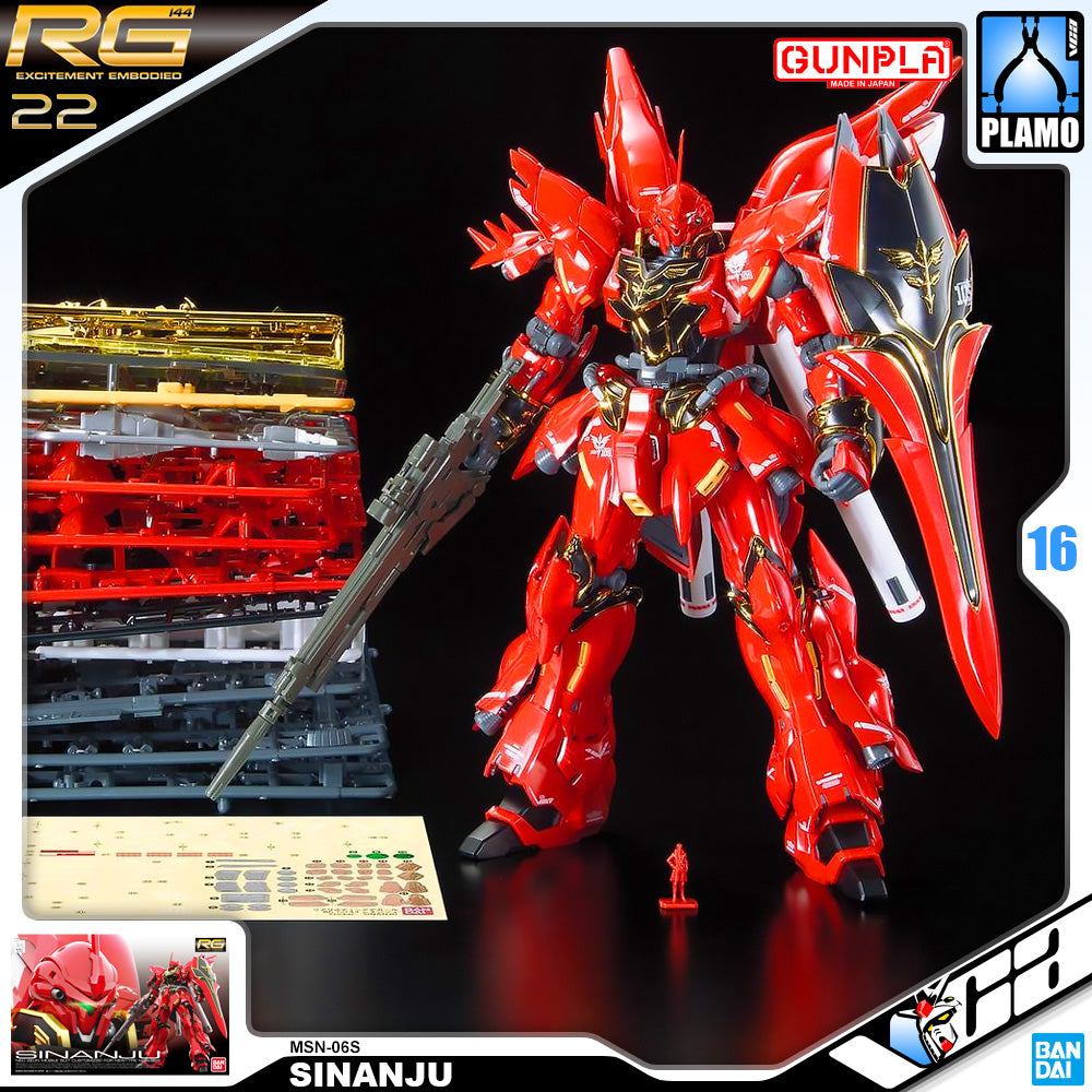 Bandai Gunpla Real Grade 1/144 RG MSN-06S Sinanju Plastic Model Toy VCA Gundam Singapore