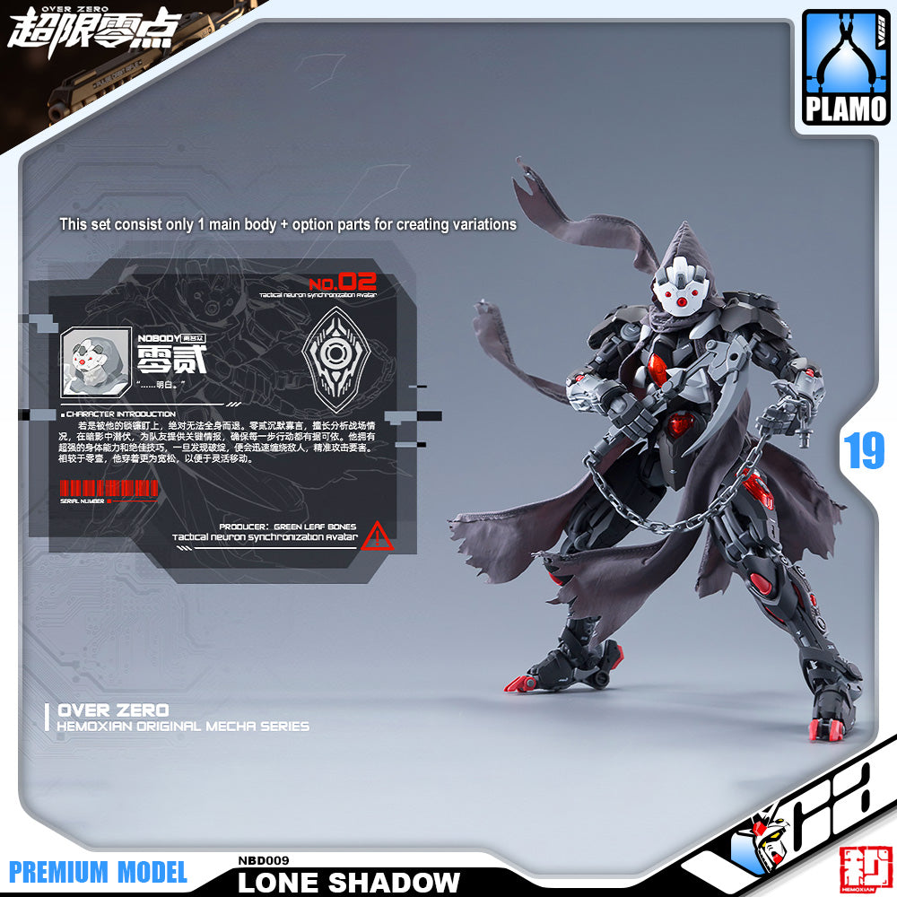 Hemoxian 超限零点 NBD009 Lone Shadow 孤影 Plastic Model Action Toy Kit VCA Gundam Singapore