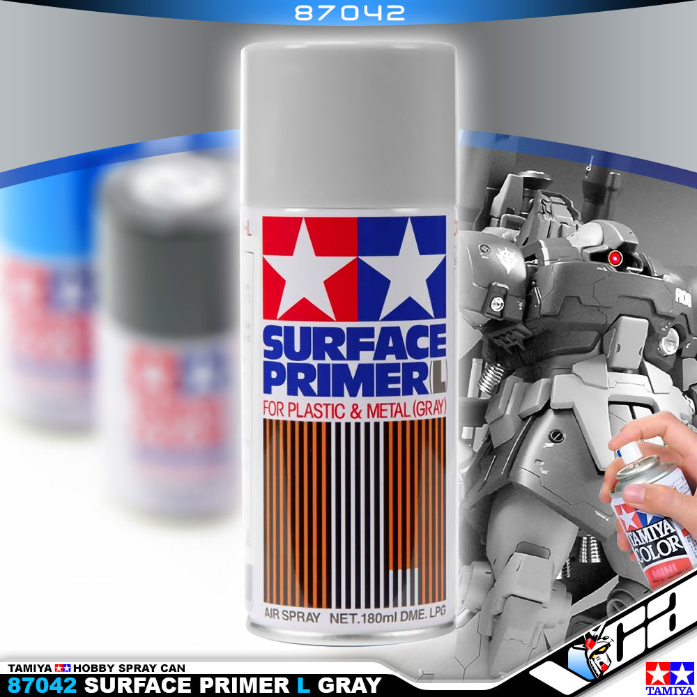 Tamiya 87042 Surface Primer (L) for Plastic & Metal (Gray) VCA Gundam Singapore