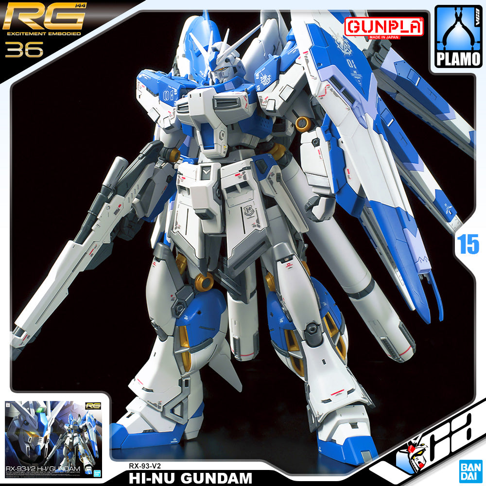 Bandai Gunpla Real Grade 1/144 RG RX-93-V2 Hi-Nu Gundam Plastic Model Action Toy VCA Singapore