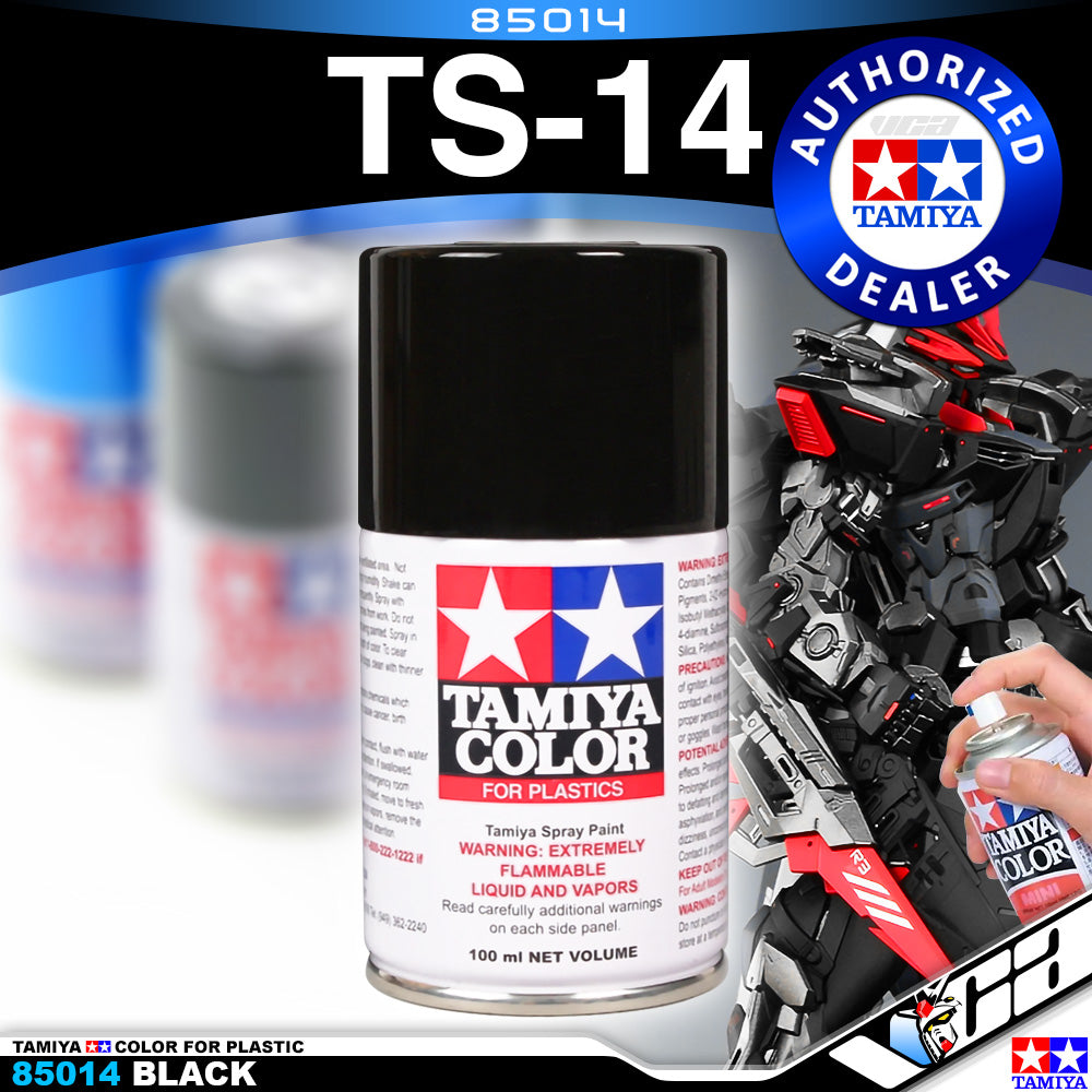 Tamiya 85014 TS-14 Black Spray Paint Can 100ml VCA Gundam Singapore