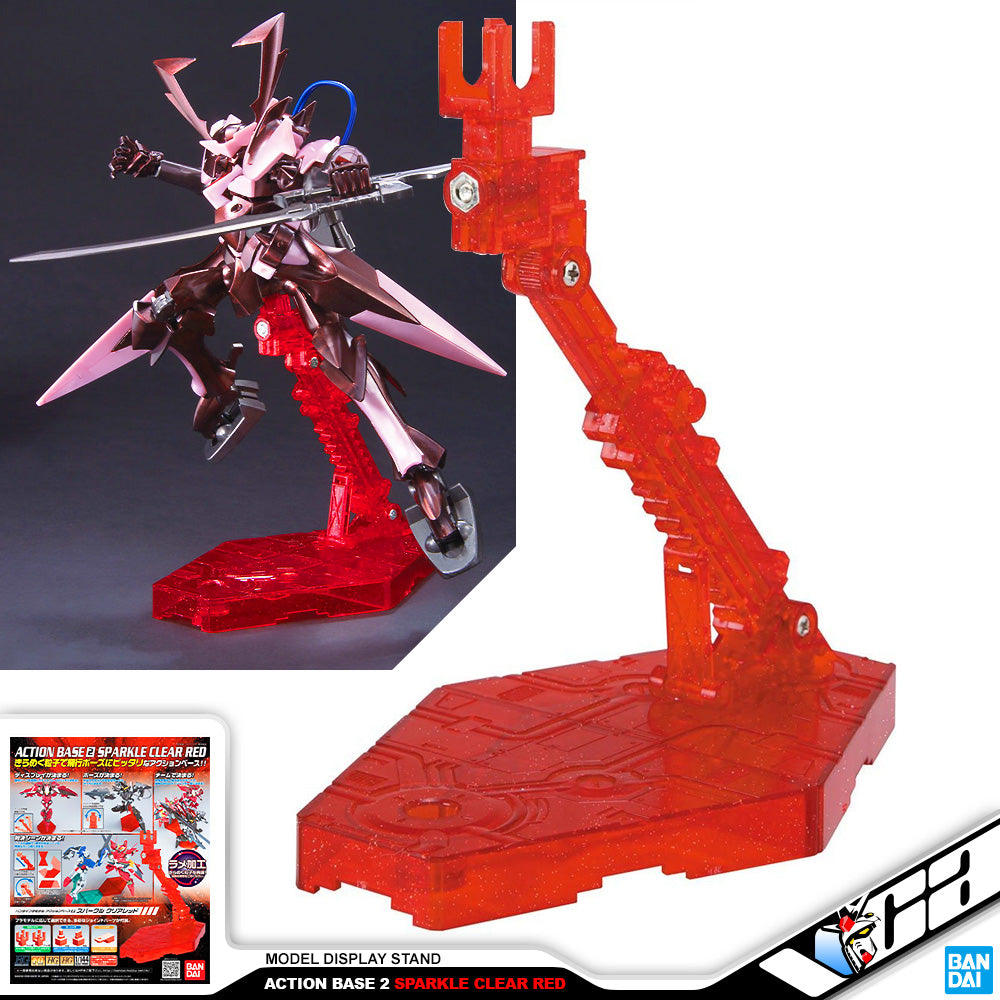 Bandai Display Action Base 2 Sparkle Clear Red For Plastic Model Action Toy VCA Gundam Singapore