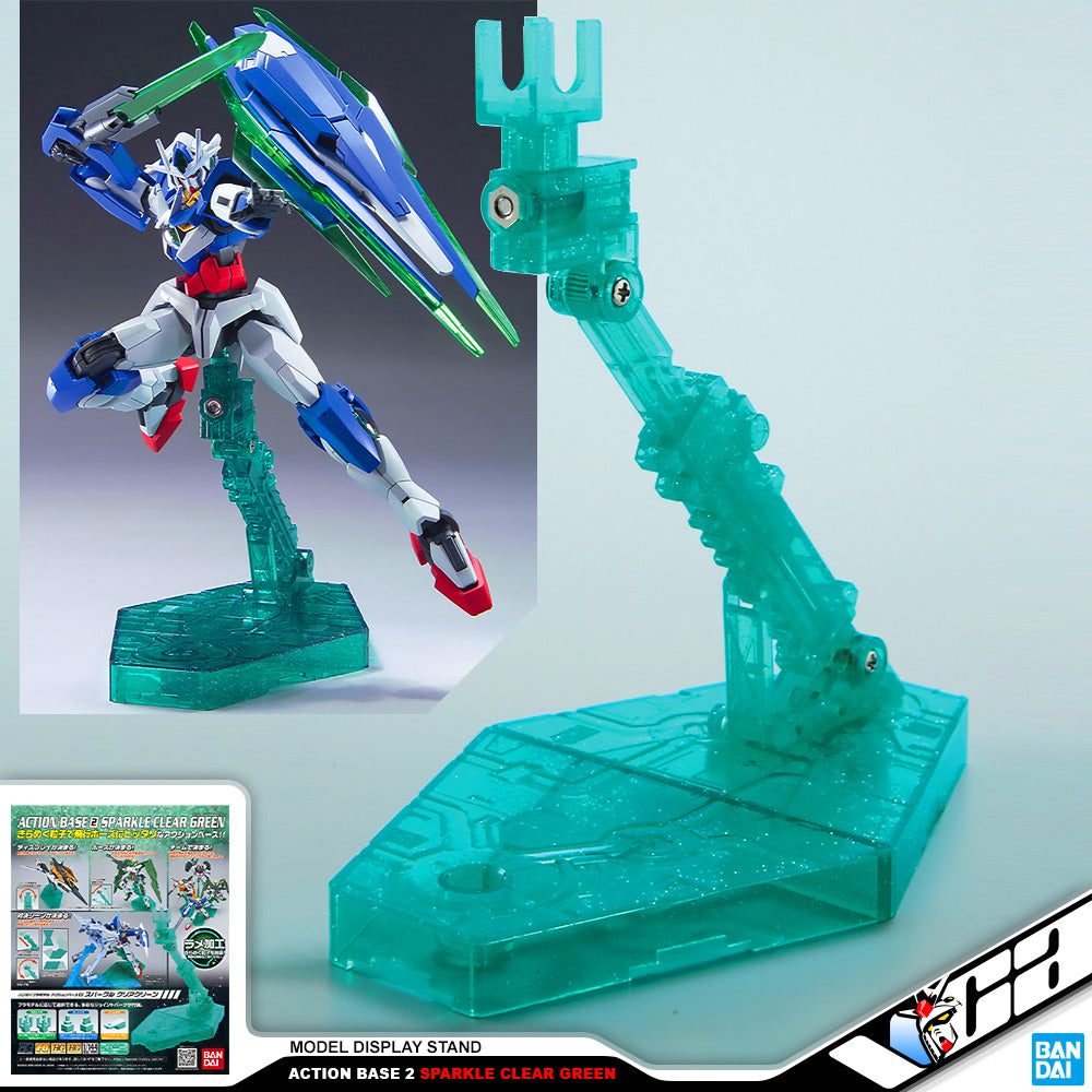 Bandai Display Action Base 2 Sparkle Clear Green For Plastic Model Action Toy VCA Gundam Singapore