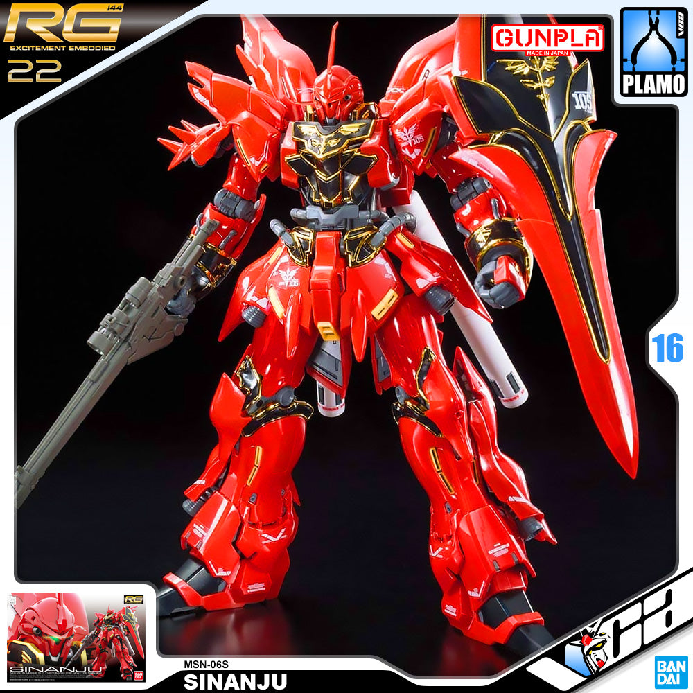 Bandai Gunpla Real Grade 1/144 RG MSN-06S Sinanju Plastic Model Toy VCA Gundam Singapore