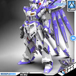 V-Tiger 威虎牛战士 RX-93-v2 Hi-Nu Master Grade MG Metal Build Structure Model Action Figure Kit VCA Gundam Singapore A high-detail model kit of the MechaPLA HI-NU Gundam, featuring a white and purple color scheme with a large multi-leg weapon attachment, shown on a dark gray gradient background with brand logos.
