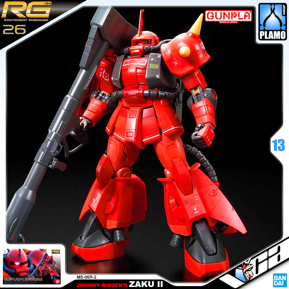 Bandai Gunpla Real Grade 1/144 RG MS-06R-2 Johnny Ridden's Zaku II Plastic Model Toy VCA Gundam Singapore