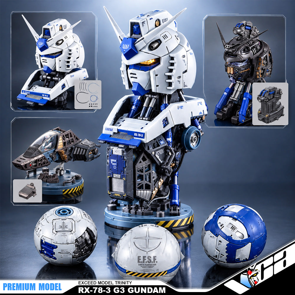 Bandai Capsule Toy Exceed Model Trinity RX-78-3 G3 Gundam Full 3 Pieces Set VCA Gundam Singapore