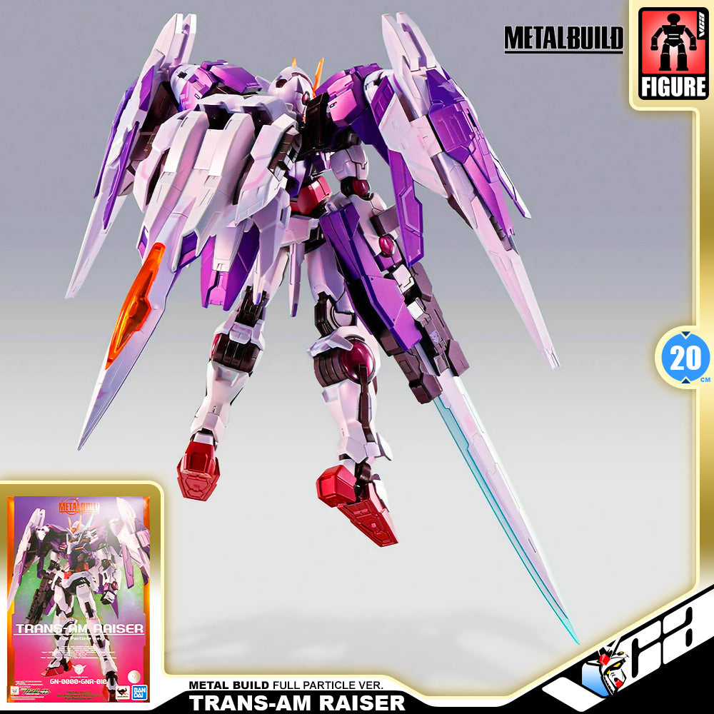 Premium Bandai Tamashii Nations Metal Build Trans-Am Raiser Full Particle Ver. Action Figure Toy VCA Gundam Singapore