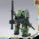 Ohtani Model 大谷模型 Juggernaut-DG01 无畏战士 MS-06 Zaku II Premium Metal Build Structure Action Figure Model Toy VCA Gundam Singapore Metallo Figure Juggernaut 1/100 scale diorama figure in olive green and black, shown holding a large missile launcher and secondary weapon against a gray studio background with product branding and edition badges.