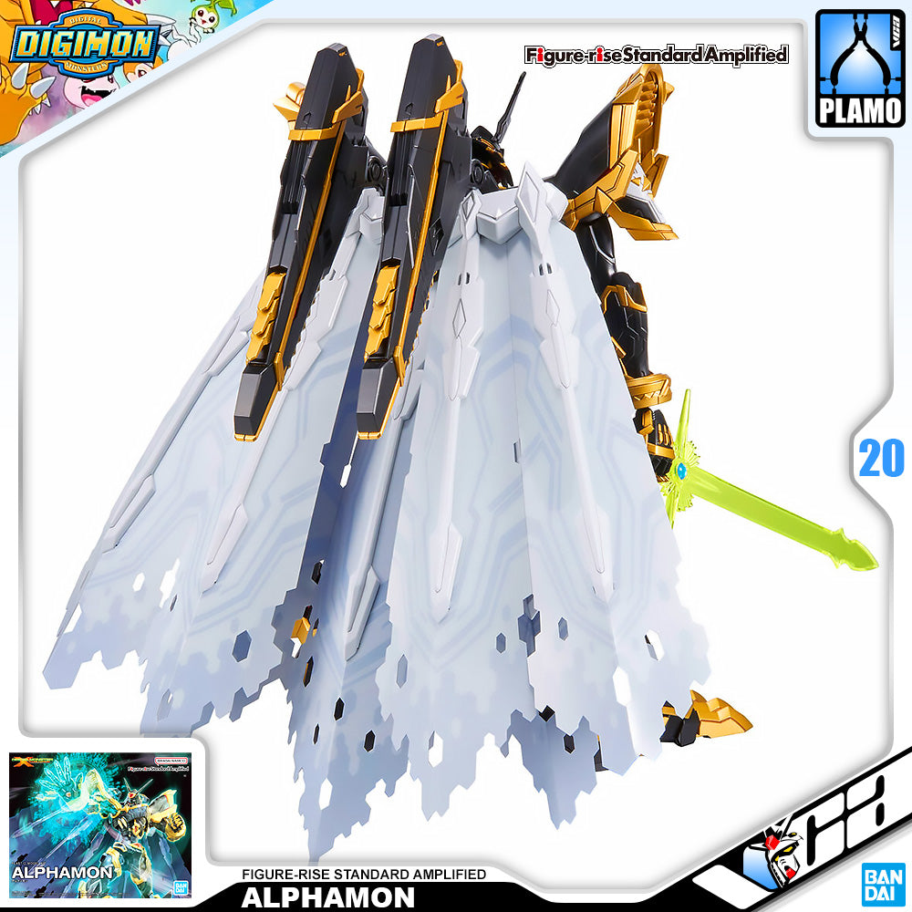 Bandai Figure Rise Standard Amplified Alphamon Vaccine Plastic Model Action Toy Kit VCA Gundam Singapore