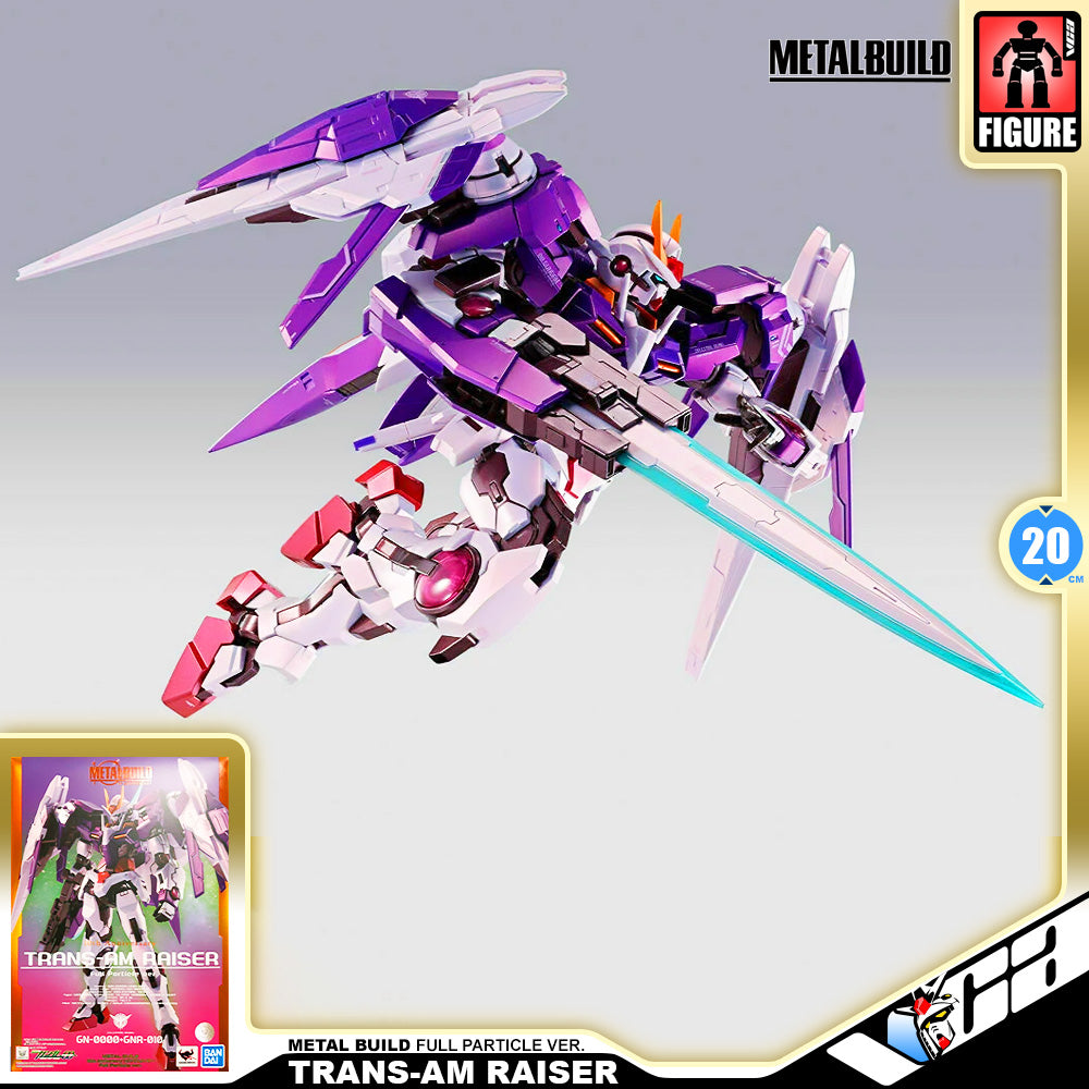 Premium Bandai Tamashii Nations Metal Build Trans-Am Raiser Full Particle Ver. Action Figure Toy VCA Gundam Singapore