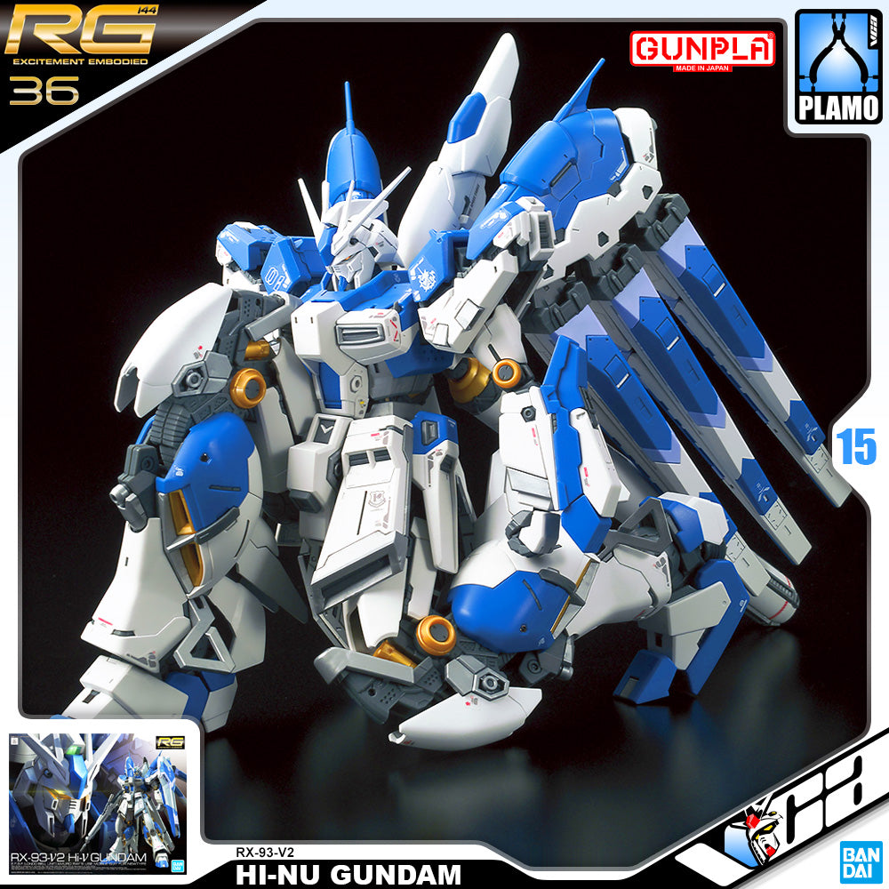 Bandai Gunpla Real Grade 1/144 RG RX-93-V2 Hi-Nu Gundam Plastic Model Action Toy VCA Singapore