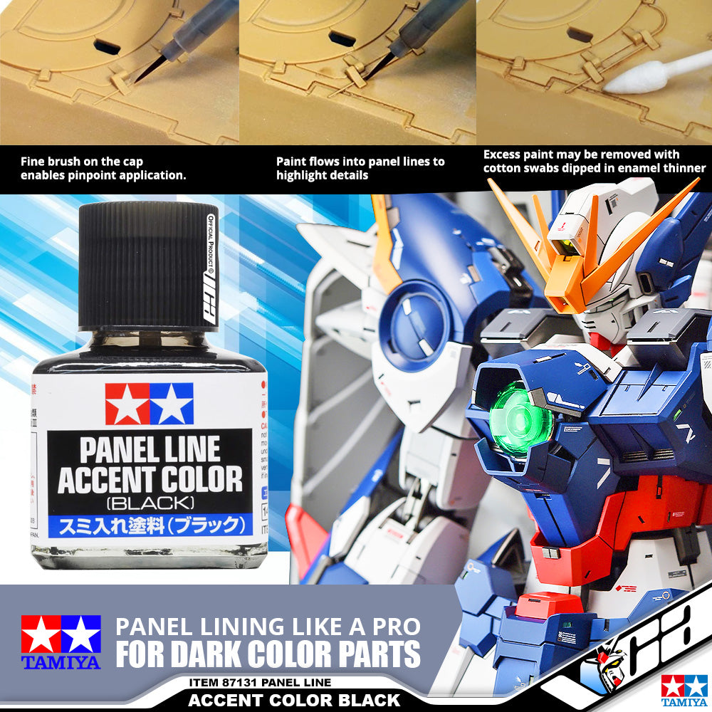 Tamiya 87131 Panel Line Accent Color Black Plastic Model Kit VCA Gundam Singapore