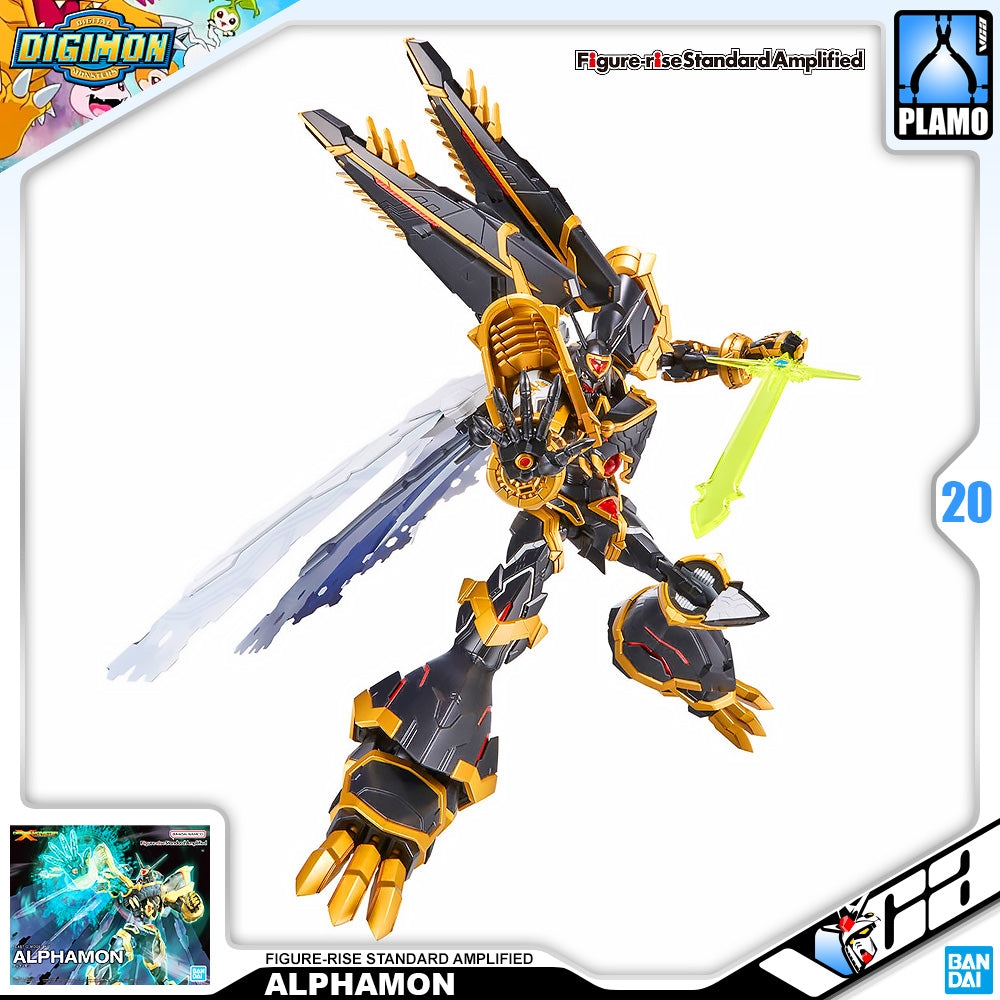 Bandai Figure Rise Standard Amplified Alphamon Vaccine Plastic Model Action Toy Kit VCA Gundam Singapore