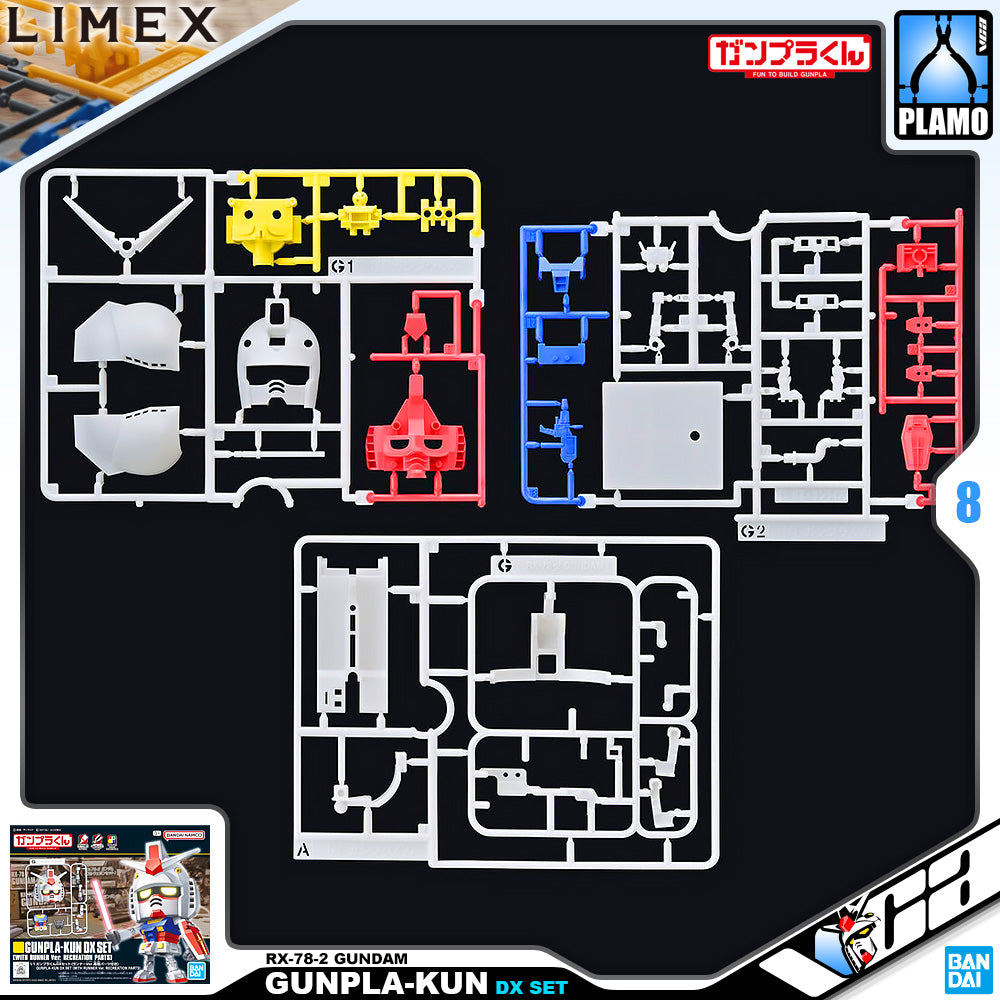 Bandai Gunpla-Kun DX Set RX-78-2 Gundam With Runner Ver. Recreation Parts VCA Singapore