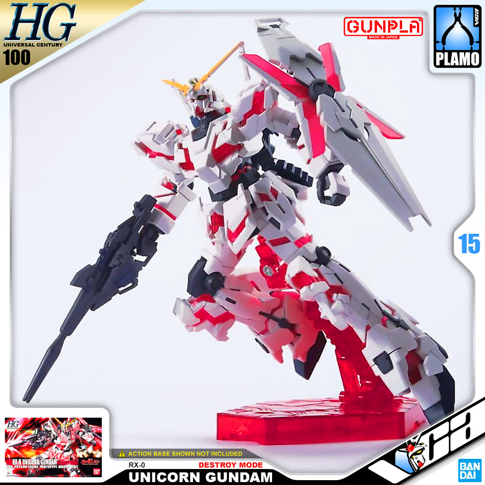 Bandai Gunpla High Grade Universal Century 1/144 HG RX-0 Unicorn Gundam Destroy Mode Plastic Model Action Toy VCA Singapore