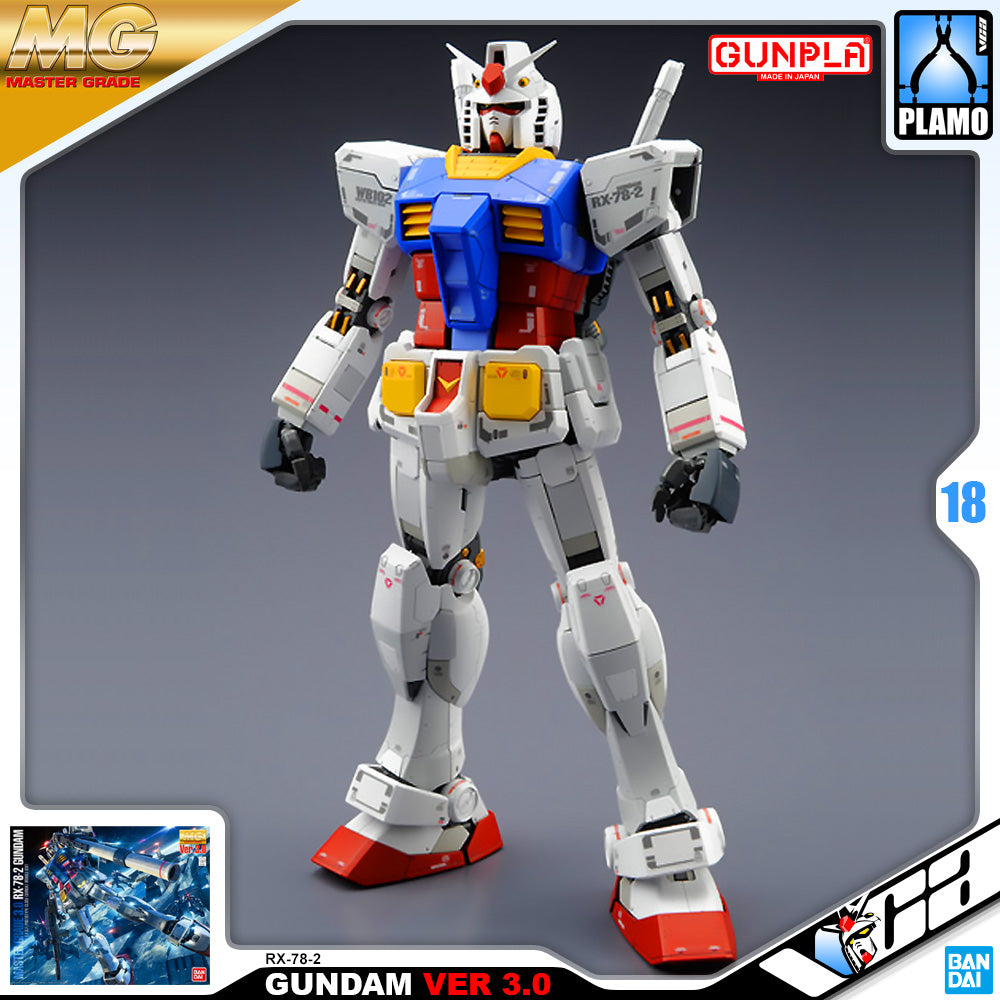 Bandai Hobby MG Gundam RX-78-2 Version 3.0 Action Figure Model Kit, 1:100  Scale