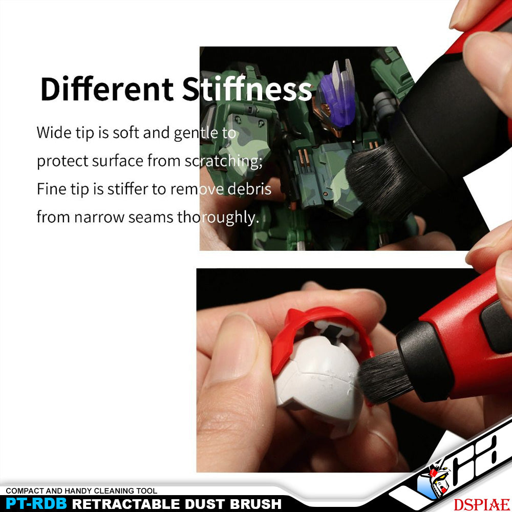 Dspiae PT-RDB Retractable Dust Brush Hobby Cleaning Plastic Model Action Figure Toy VCA Gundam Singapore