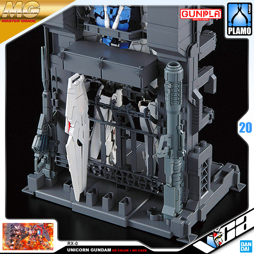 Bandai Gunpla Master Grade 1/100 MG Unicorn Gundam HD Color + HD Cage Plastic Model Toy VCA Singapore