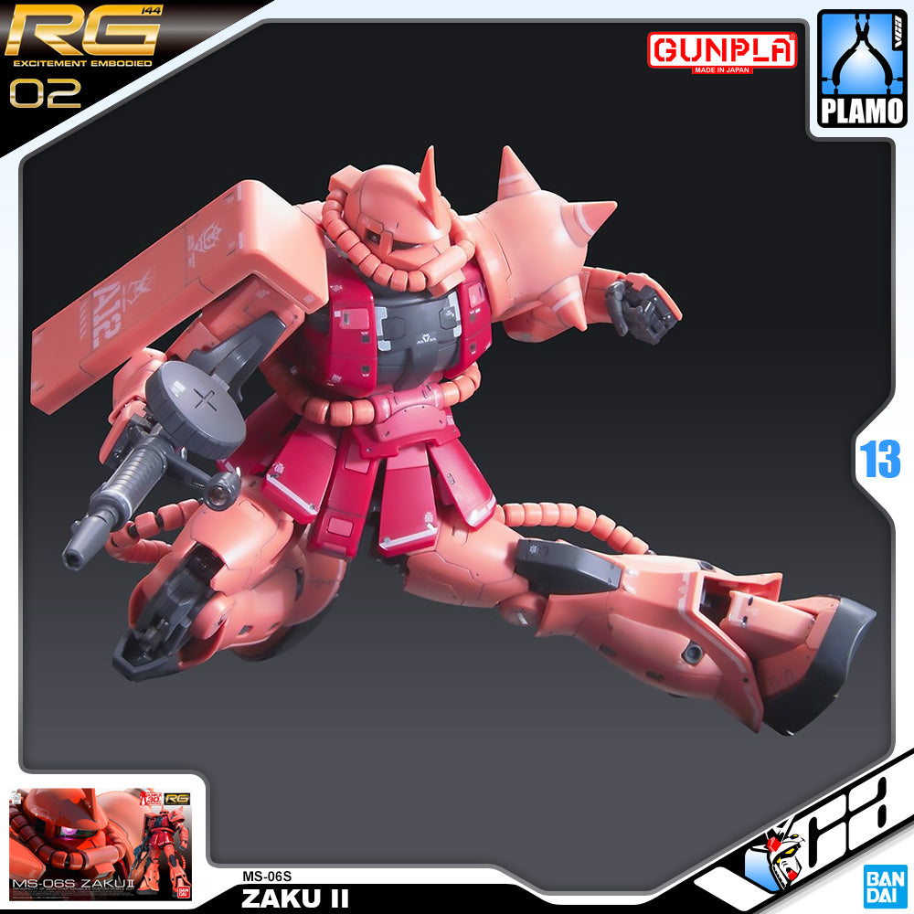 Bandai Real Grade 1/144 RG MS-06S ZAKU II Plastic Model Kit Toy VCA Gundam Singapore