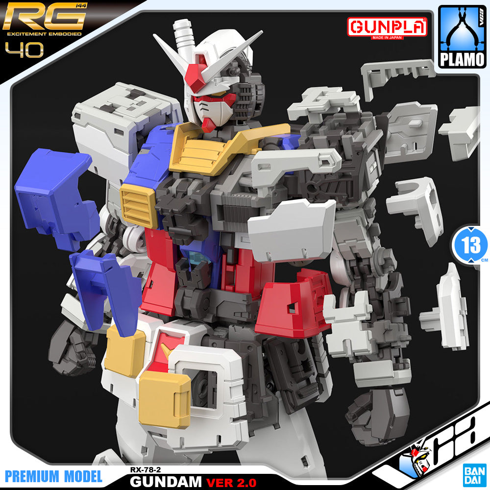 Bandai Gunpla Real Grade 1/144 RG RX-78-2 Gundam Ver 2.0 Plastic Model Action Figure Toy VCA Singapore