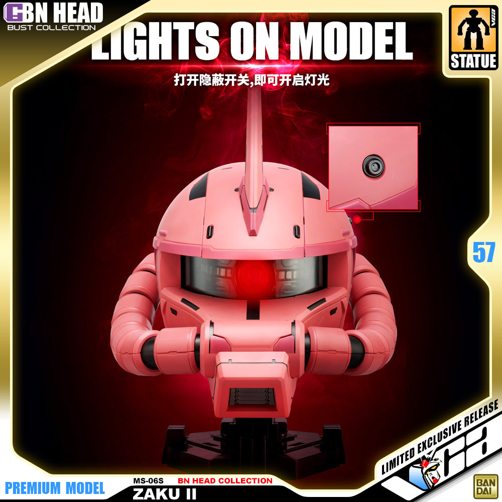 Bandai Namco BN Head Collection MS-06S Zaku II Big Bust Figure Statue VCA Gundam Singapore