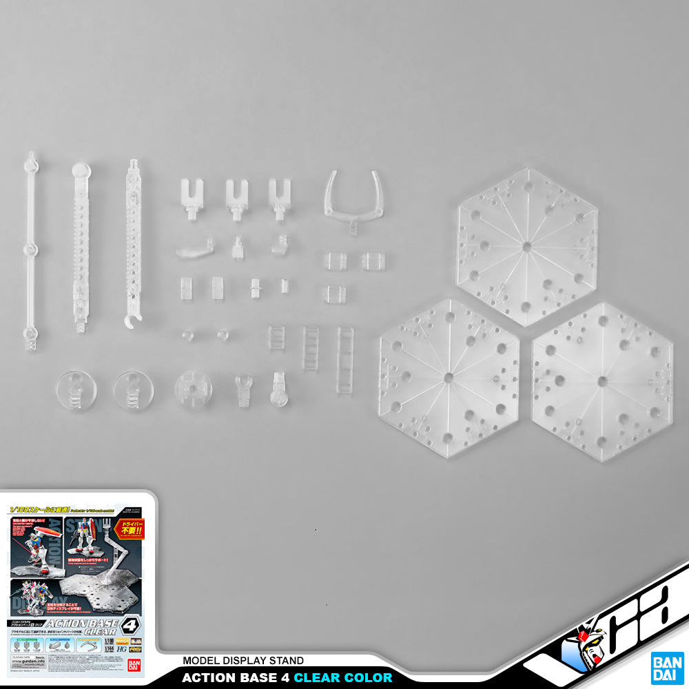 Bandai Gunpla Action Base 4 Clear Gundam Display Stand Holder Base VCA Singapore