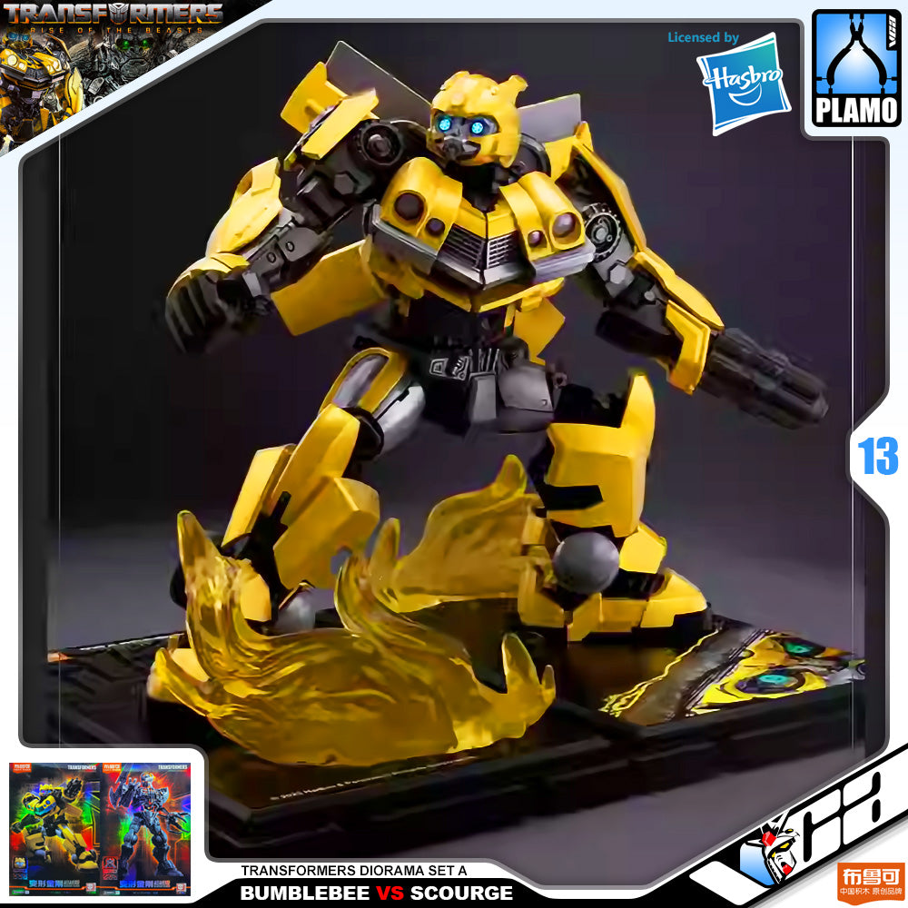 Bloks 布鲁可 Transformers Rise of the Beasts Bumblebee vs Scourge Diorama Set A Plastic Model Toy VCA Gundam Singapore