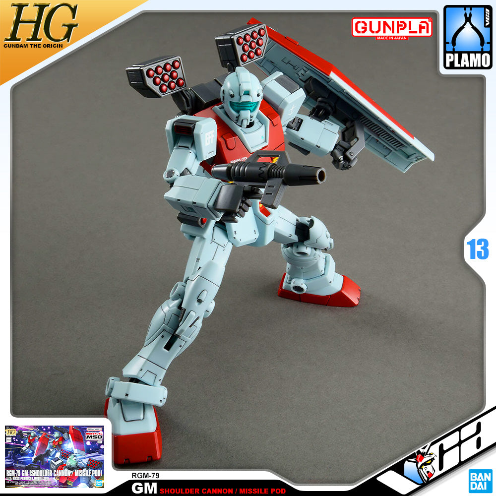 Bandai High Grade The Origin 1/144 HG RGM-79 GM Shoulder Cannon Missile Pod Plastic Action Toy VCA Gundam Singapore