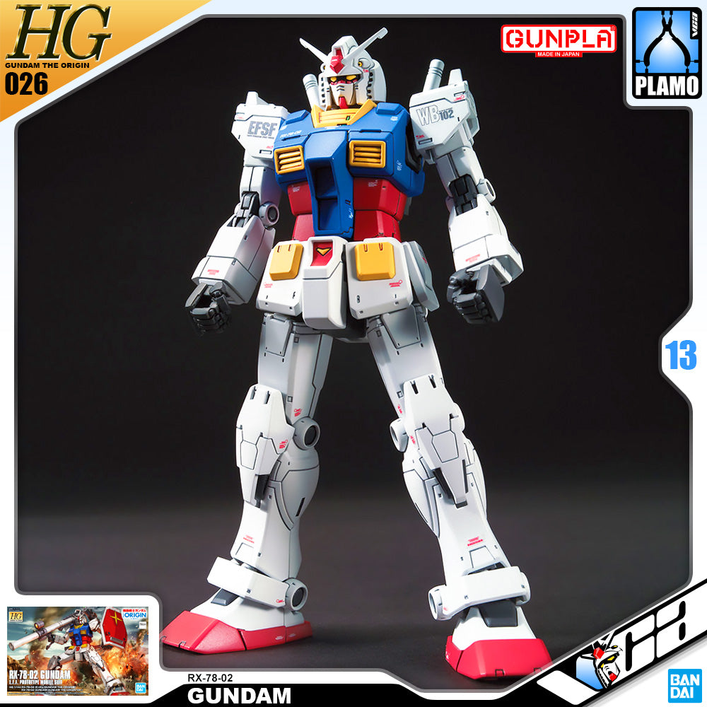 Bandai Gunpla High Grade The Origin HG RX-78-02 Gundam Plastic Model Action Toy VCA Singapore