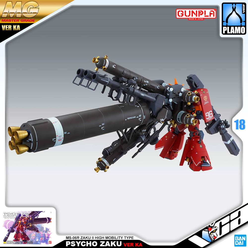 Bandai Gunpla Master Grade 1/00 MG MS-06R Zaku II High Mobility Type Psycho Zaku VER KA Plastic Model Toy VCA Singapore