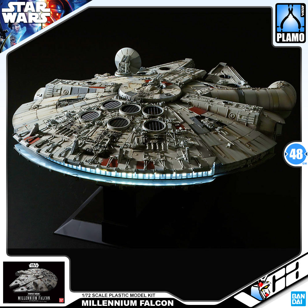 PREMIUM BANDAI STAR WARS PERFECT GRADE PG 1/72 MILLENNIUM FALCON BIG SCALE PLASTIC MODEL TOY KIT VCA GUNDAM SINGAPORE